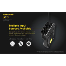 Nitecore UMS2 Intelligent USB Superb Baterijų įkroviklis Nitecore UMS2 Intelligent USB Superb Baterijų įkroviklis