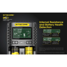 Nitecore UMS2 Intelligent USB Superb Baterijų įkroviklis Nitecore UMS2 Intelligent USB Superb Baterijų įkroviklis