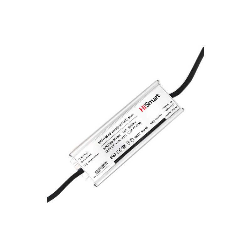 Power supply 12V, 12.5A, 150W, PFC, IP67