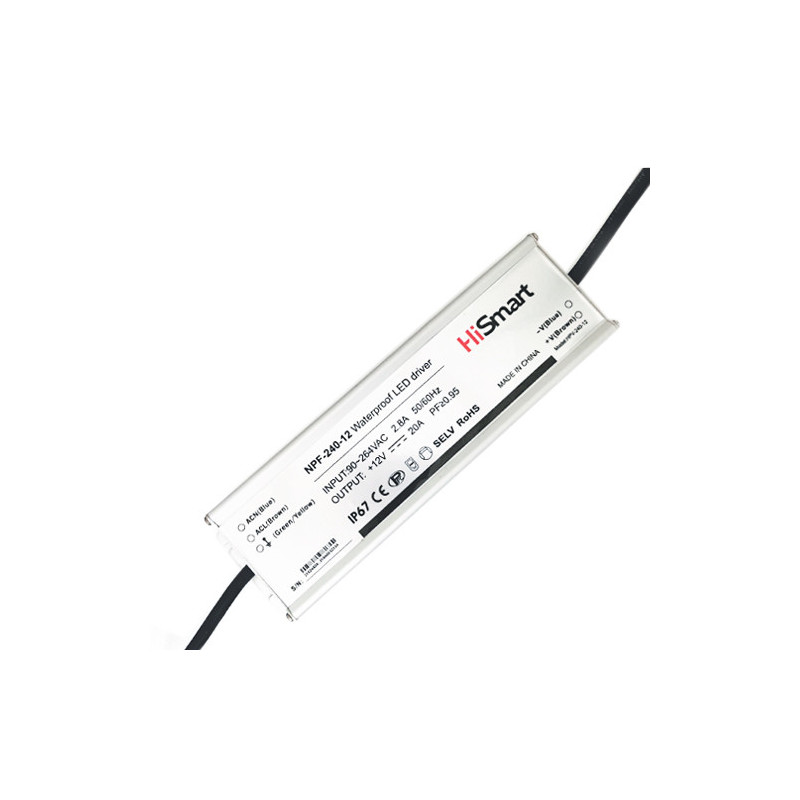 Power supply 12V, 20A, 240W, PFC, IP67
