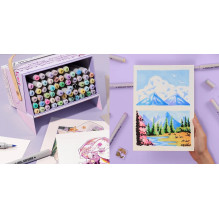 Double-sided markers - felt-tip pens ARRTX Oros, 66 colors, pastel shades Double-sided markers - felt-tip pens ARRTX Oros, 66 colors, pastel shades