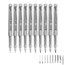 Professional graphic pens ARRTX (Black, 10pcs.)