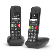 Cordless Phone - Gigaset E290 Duo 2' Screen, 150 Contacts, Call Blocking Black