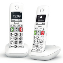 Belaidis Telefonas - Gigaset E290 Dideli Mygtukai, 150 Kontaktų, Skambučių Blokavimas, Balta