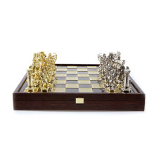 Manopoulos Archers Metal Chess Set With 44cm Wooden Chessboard Manopoulos Archers Metal Chess Set With 44cm Wooden Chessboard