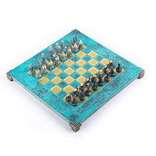 Manopoulos Cycladic Art Solid Brass Chess Set 28x28cm With Chess Pieces
