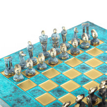 Manopoulos Cycladic Art Solid Brass Chess Set 28x28cm With Chess Pieces