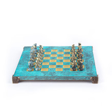 Manopoulos Cycladic Art Solid Brass Chess Set 28x28cm With Chess Pieces