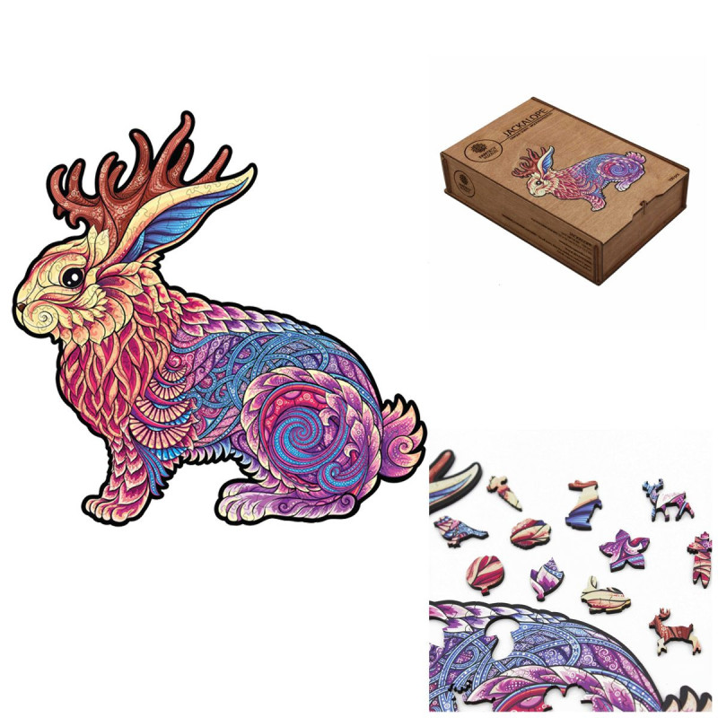 Fantasy Puzzles Jackalope Wooden Puzzle M Size (150 pieces)