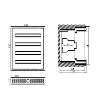 Distribution Panel Tibox 585x750x115mm 4x24mod., Ip54, Flush-mounted