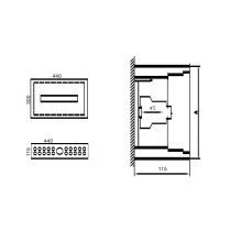 Distribution Panel Tibox 440x300x115mm 1x16mod., Ip54, Overhead