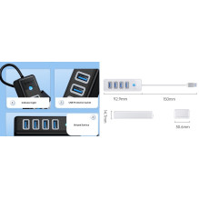 ORICO šakotuvas 4 prievadų USB 3.0 PW4U-U3