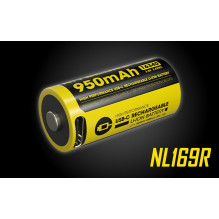 Battery NITECORE 16340 NL169R 950mAh USB-C