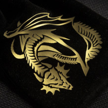 Dragon Velour Dice Bag Black and Gold