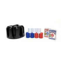 Bicycle Rotating Poker Chip Rack With Handle, 200x Chips, 2 Decks of Cards