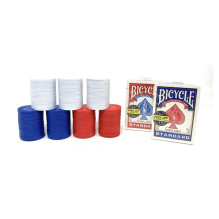 Bicycle Rotating Poker Chip Rack With Handle, 200x Chips, 2 Decks of Cards