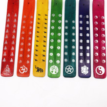 Ancient Wisdom wooden incense holders in various colors and designs (random color) Ancient Wisdom wooden incense holders in various colors and designs (random color)
