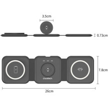 Belaidis Įkroviklis - CHOETECH 15W 3in1 Magnetinis Lankstus Juodas Belaidis Įkroviklis - CHOETECH 15W 3in1 Magnetinis Lankstus Juodas