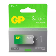Baterijos GP 6LR61 Super Alkaline (G-TECH) 1 vnt.