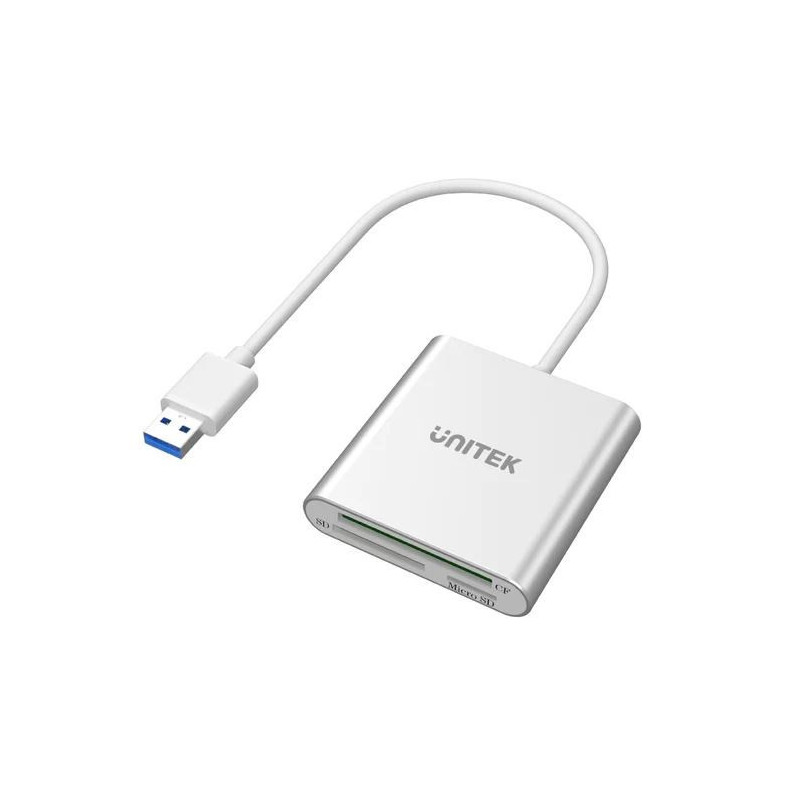 USB Kortelių Skaitytuvas - UNITEK Y-9313, Sidabrinis