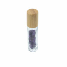 Ancient Wisdom Roller Bottle With Amethyst Crystals - Wooden Cap
