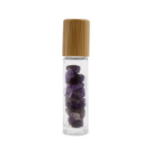 Ancient Wisdom Roller Bottle With Amethyst Crystals - Wooden Cap