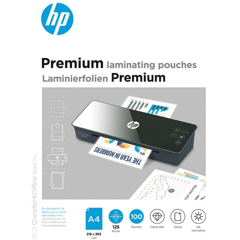 Laminavimo Plėvelė - HP Premium A4 100 Vnt.