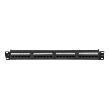 Patch Panel - Lanberg PPUA-1024-B 24-Port Cat6a 1U Black Patch Panel - Lanberg PPUA-1024-B 24-Port Cat6a 1U Black