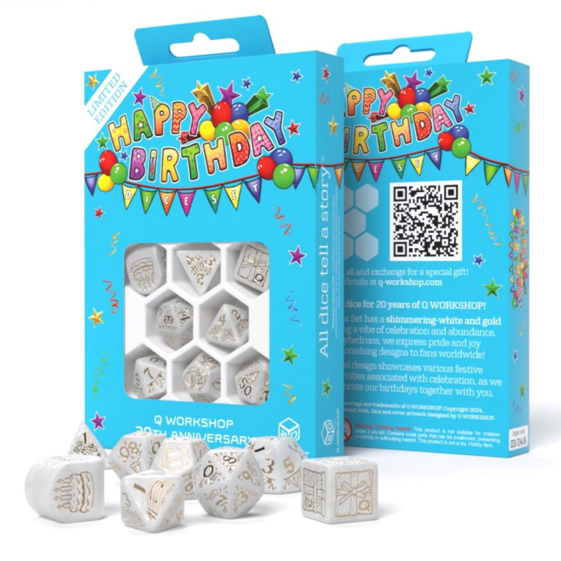 Q-workshop 20 Years: Happy Birthday Dice Set