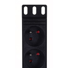 Extension cord - Alantec 19" 8x230V 16A, Black Extension cord - Alantec 19" 8x230V 16A, Black