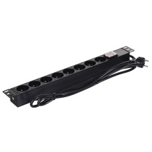 Extension cord - Alantec 19" 8x230V 16A, Black Extension cord - Alantec 19" 8x230V 16A, Black