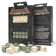 Q-workshop Fortress Compact D6 Beige Olive Dice Set