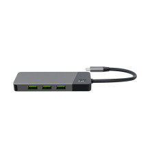 USB Adapter - GC Connect 7W1 (3XUSB 3.1, HDMI 4K 60Hz, USB-C PD 85W, MicroSD / SD)