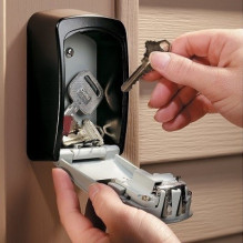Digital safe - KeyGuard 4-digit key storage box with lid light gray
