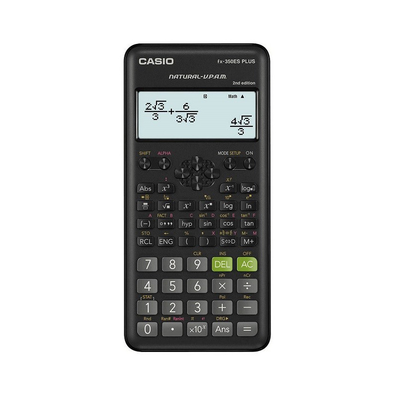 Skaičiuotuvas - Casio Fx-350ESPlus-2 Juodas, 12 Skaitmenų Ekranas