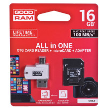 Memory Card - Goodram M1A4-0160R12 16 GB MicroSDHC Class 10 UHS-I Memory Card - Goodram M1A4-0160R12 16 GB MicroSDHC Class 10 UHS-I