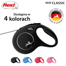 Dog Leash - Flexi Classic Retractable Cord 5m Black