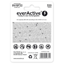 Rechargeable Batteries - EverActive Ni-MH 6F22 9V 320 mAh Professional Line