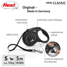 Dog Leash - Flexi Classic 5m Small Breeds Black