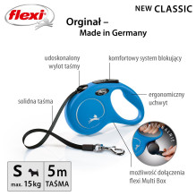 Dog Leash - Flexi New Classic Yellow 5 m Retractable Leash