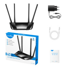 Wireless Router - CUDY LT400 300 Mbps 2.4 GHz 4G LTE SIM Black Wireless Router - CUDY LT400 300 Mbps 2.4 GHz 4G LTE SIM Black