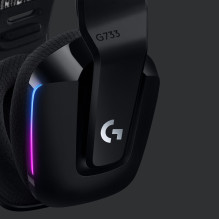 Headset - Logitech G733 Wireless, LIGHTSPEED, 29h Battery Life, RGB, DTS, Black