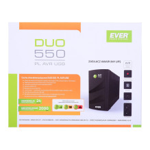 Nepertraukiamas Maitinimo Šaltinis (UPS) - Ever Duo 550 PL AVR, Juodas Nepertraukiamas Maitinimo Šaltinis (UPS) - Ever Duo 550 PL AVR, Juodas
