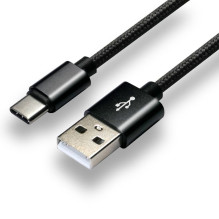USB Cable - everActive 1m Black, Lace, Fast Charging 3A USB Cable - everActive 1m Black, Lace, Fast Charging 3A