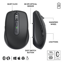 Input device - Logitech MX Anywhere 3S wireless mouse (Bluetooth, 8000 DPI, black) Input device - Logitech MX Anywhere 3S wireless mouse (Bluetooth, 8000 DPI, black)