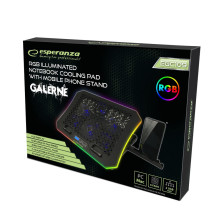 Laptop Cooler - Esperanza GALERNE 48.3cm 6 Fans 2100 RPM Black
