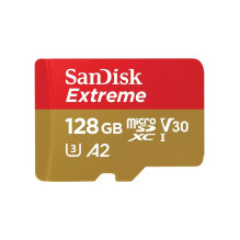 MicroSD Kortelė - SanDisk Extreme 128GB UHS-I Klasė 10 + Adapteris