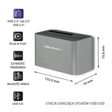 Docking Station - Qoltec 5315 HDD / SSD 2.5' / 3.5' SATA USB 3.0