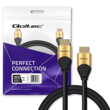 HDMI Laidas - Qoltec 50357 v2.1 Ultra High Speed 8K 5m Auksinis