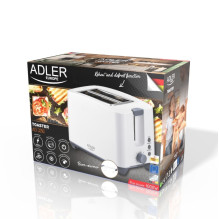 Skrudintuvas - Adler AD 3216 750W 2 Riekelių Baltas / Pilkas Skrudintuvas - Adler AD 3216 750W 2 Riekelių Baltas / Pilkas